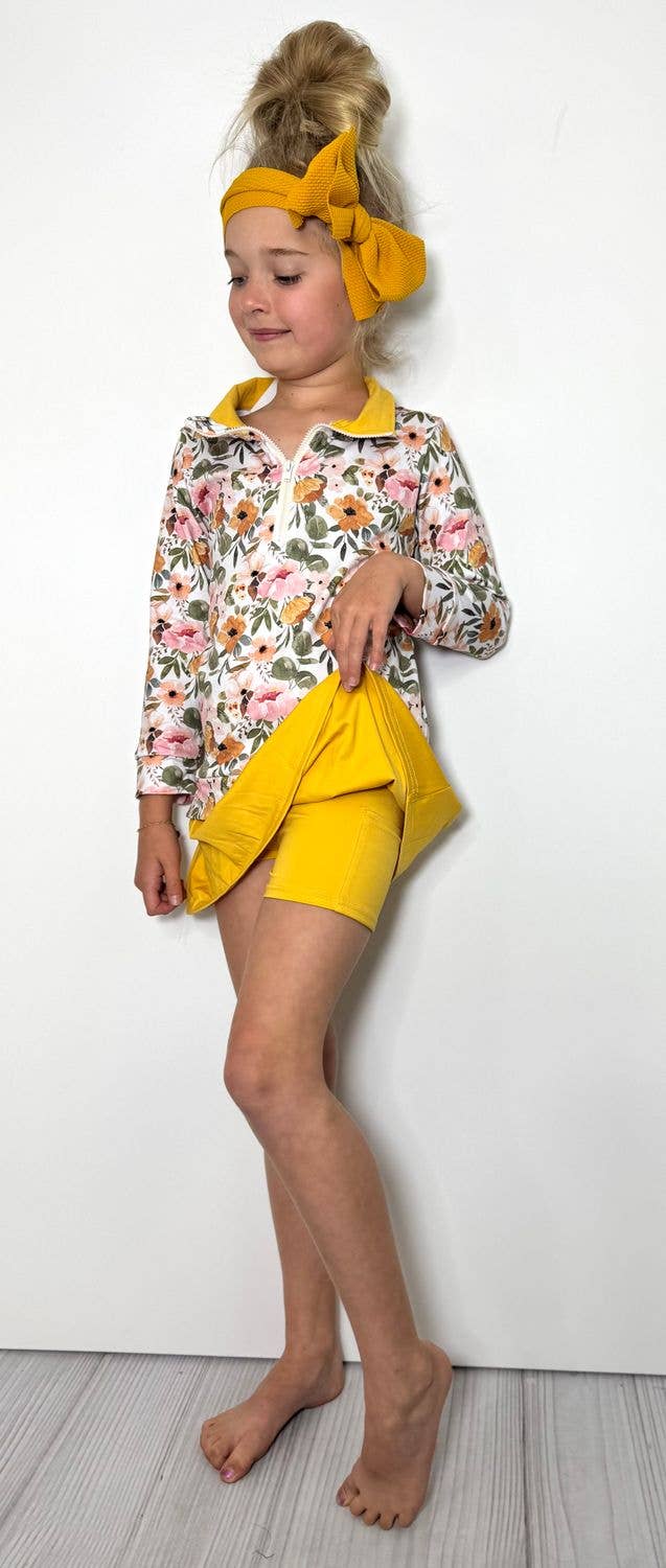 Wispy Mustard Girls Skort Set