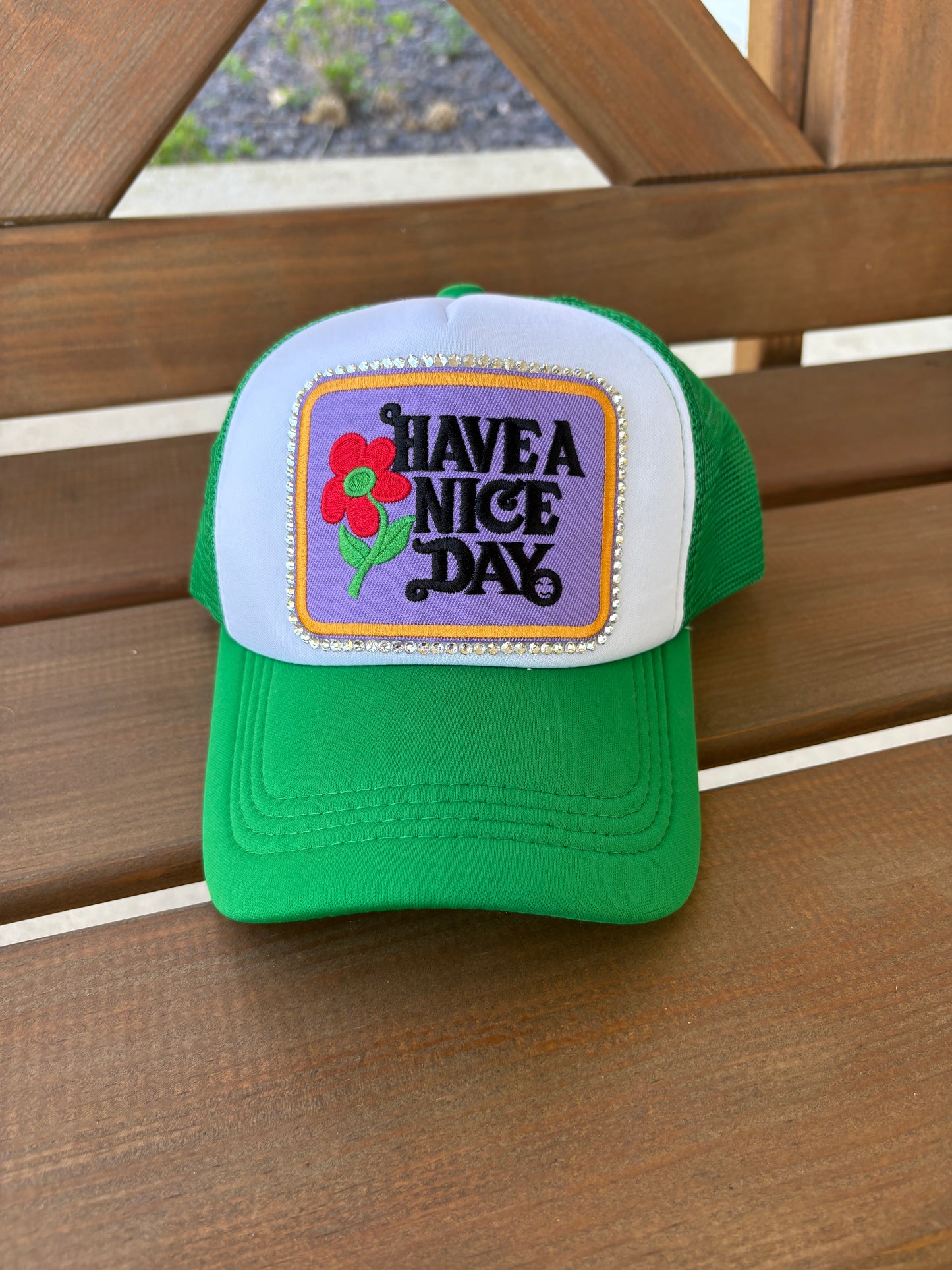 Have a Nice Day Trucker Hat (green)