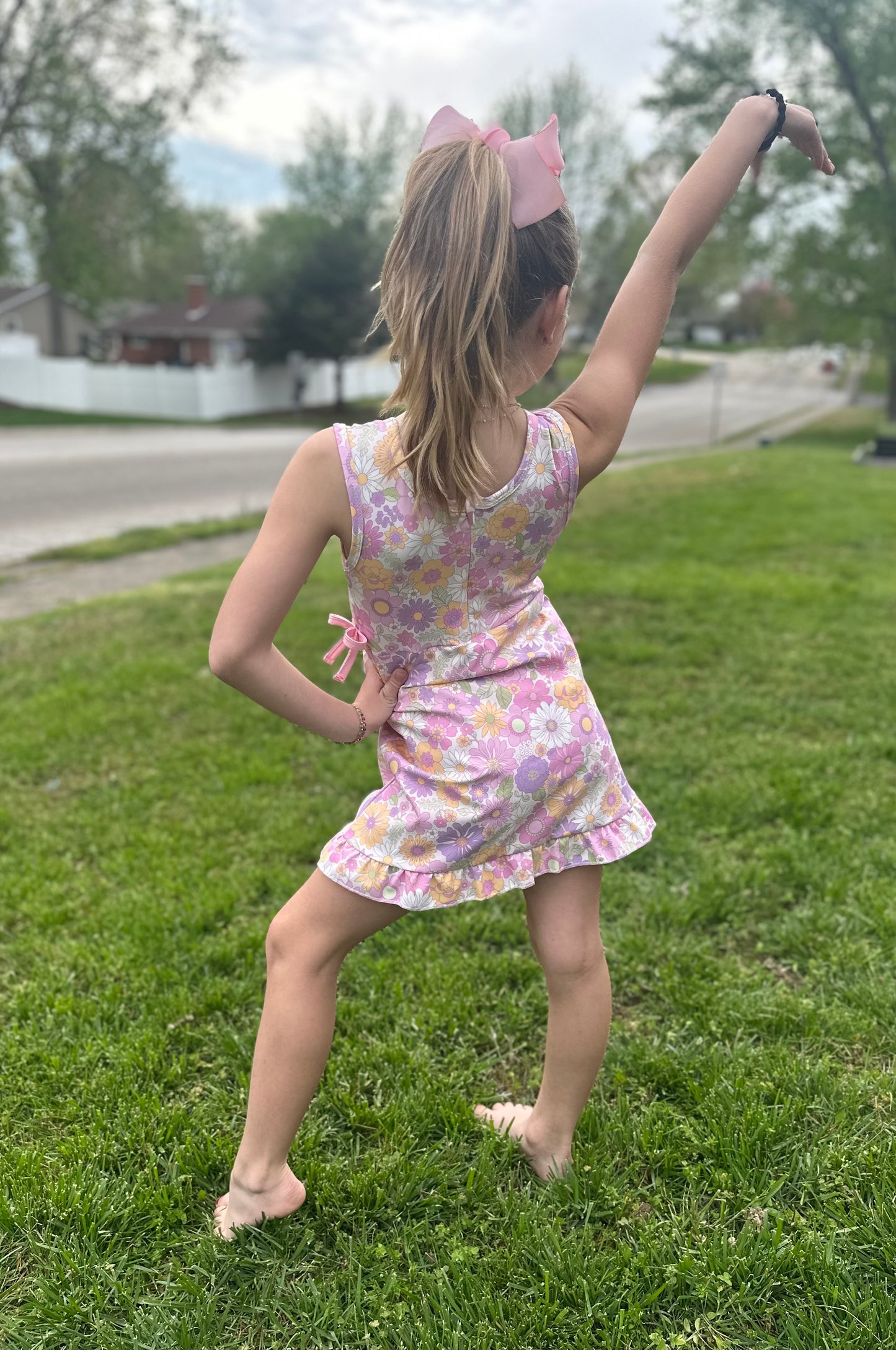 Floral with Ruffle Athletic Dress