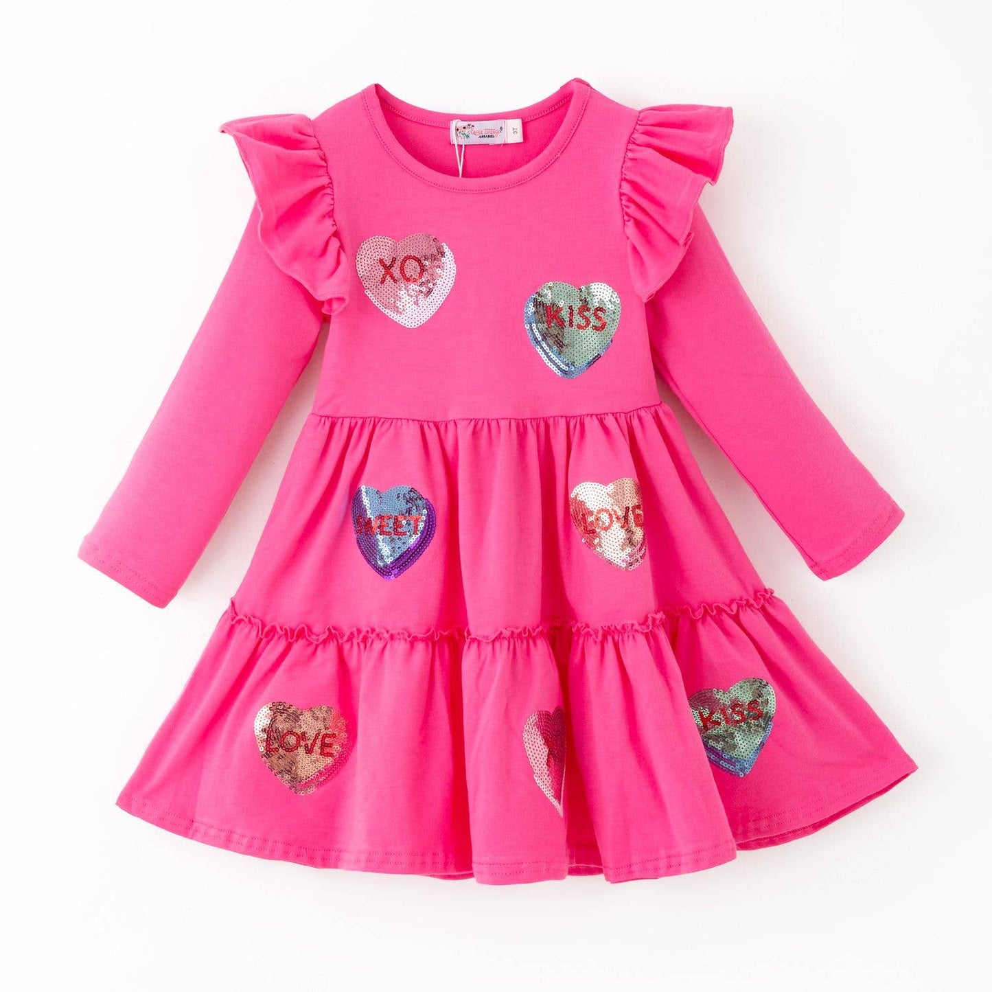 Conversation Heart Sequin Girls Dress