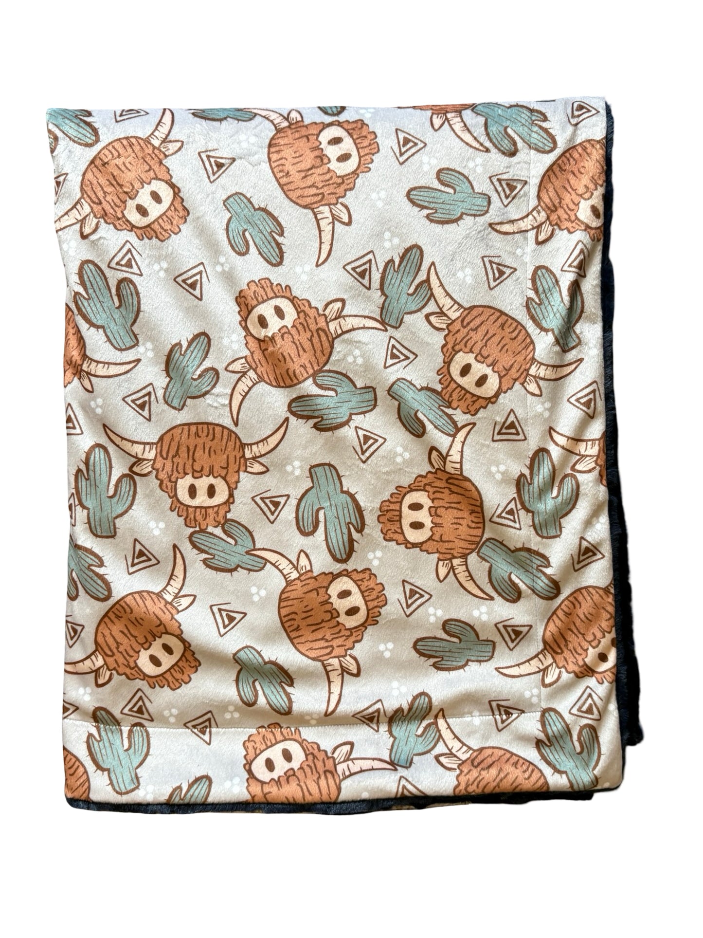 Cactus and Highland Cow Blanket