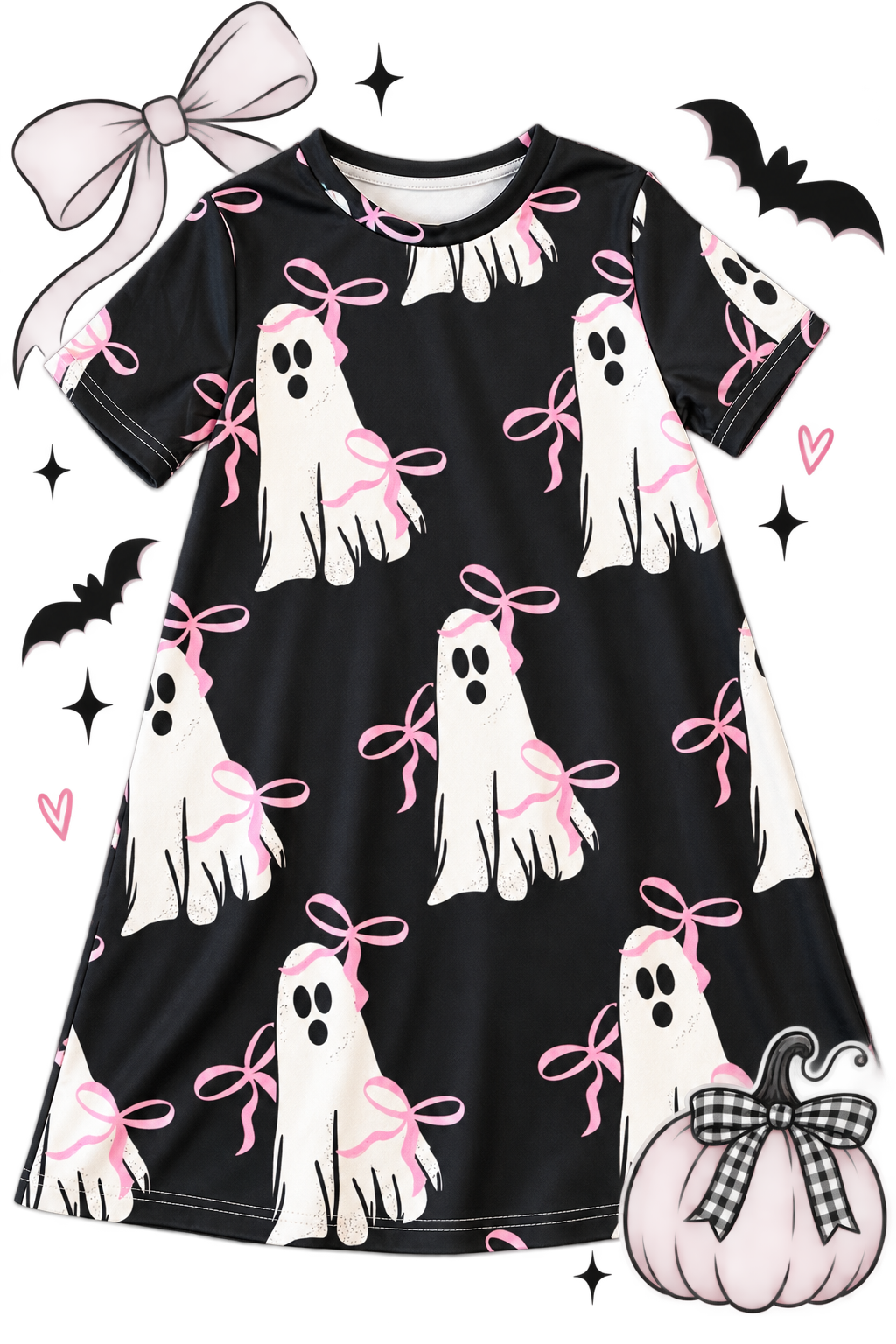Black Ghost With Bow Nightgown