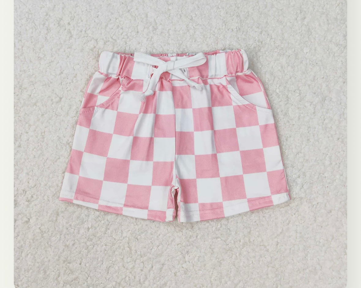 Pink Checkered Shorts