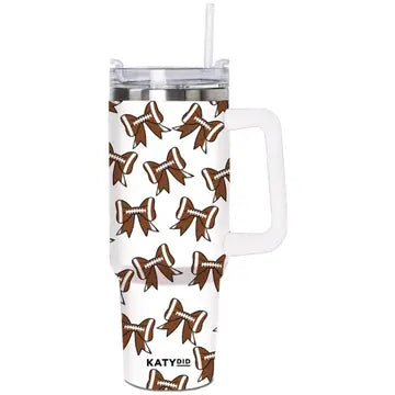 Football Bows Hat 40oz Tumbler