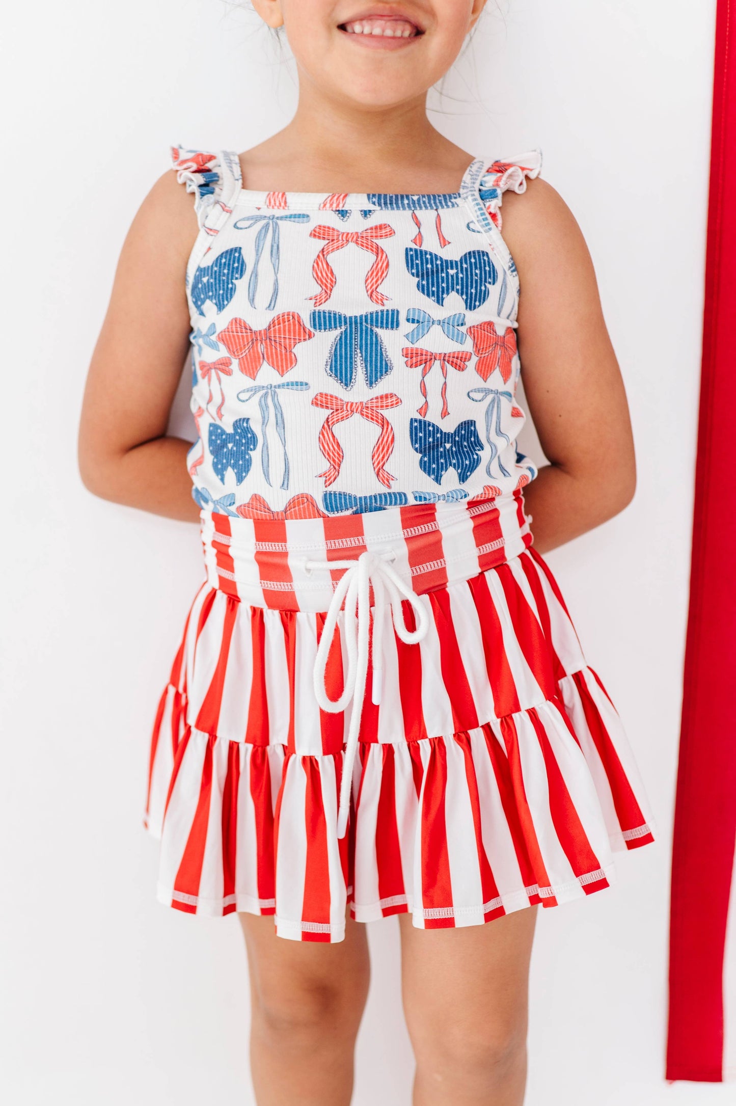 Red, White + BOW | Ribbed Tank