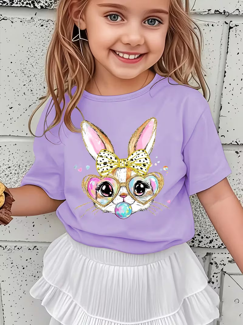 Girls Easter Bunny Short Sleeved Shirt
