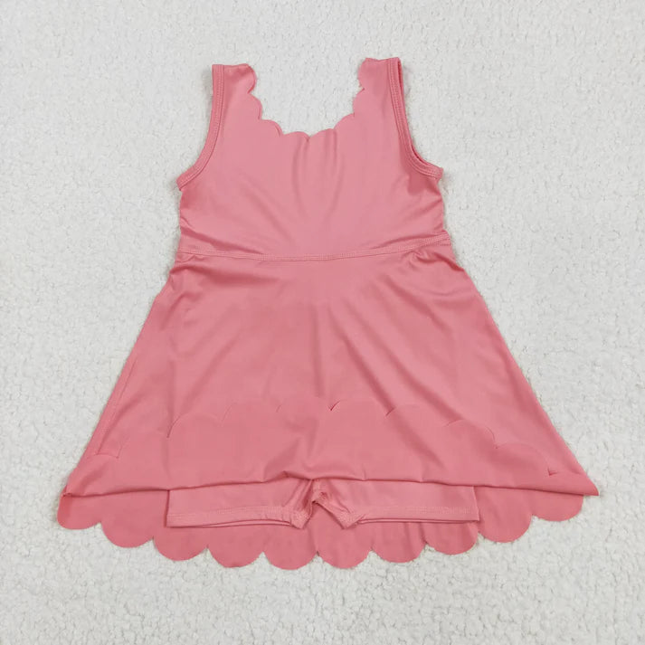 Pink Scallop Athletic Dress