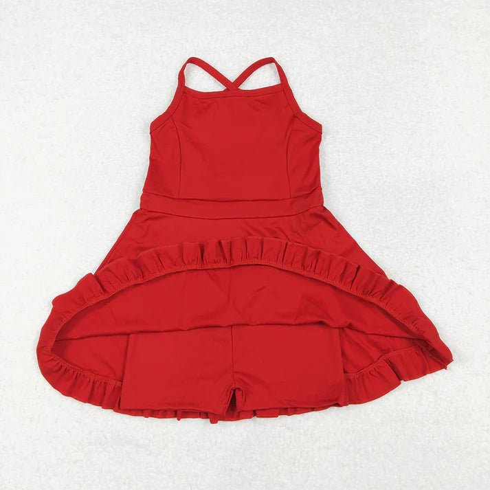 Red Girls Summer Athletic Dress
