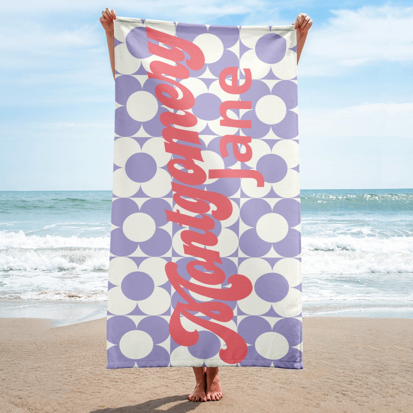 Groovy Purple Flowers Towel