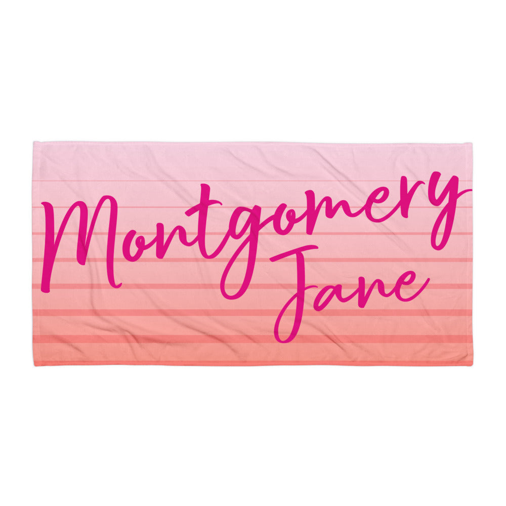 Pink Ombre Personalized Beach Towel