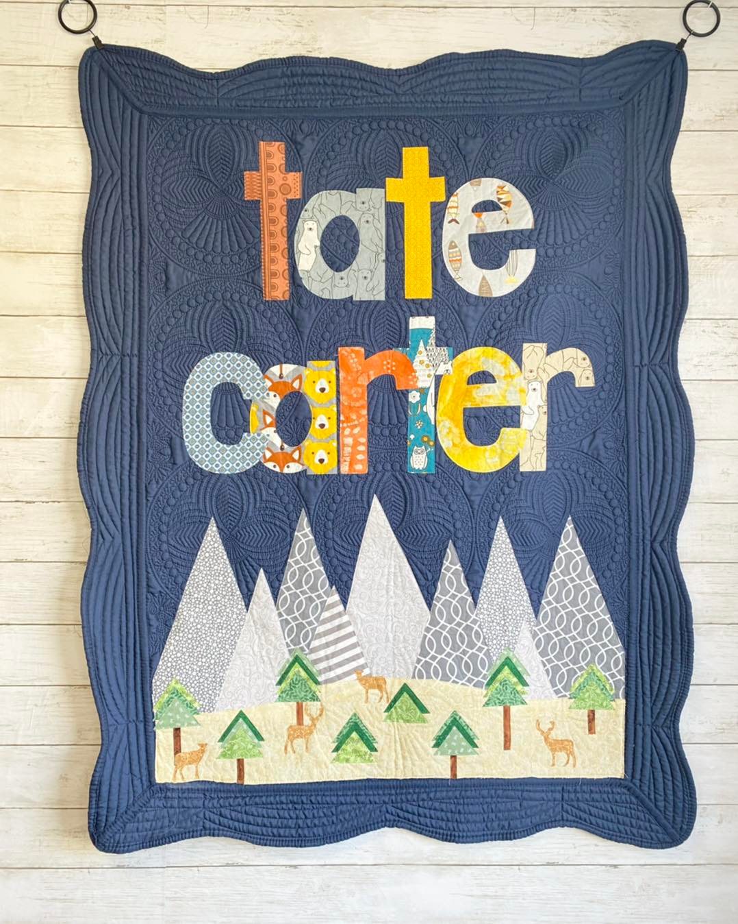 Mountain Wildlife Personalized Baby Quilt