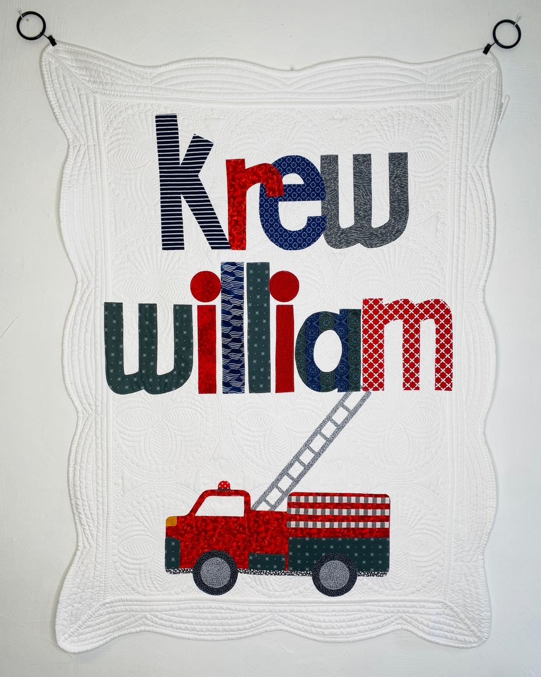 Fire Truck Personalized Baby Quilt