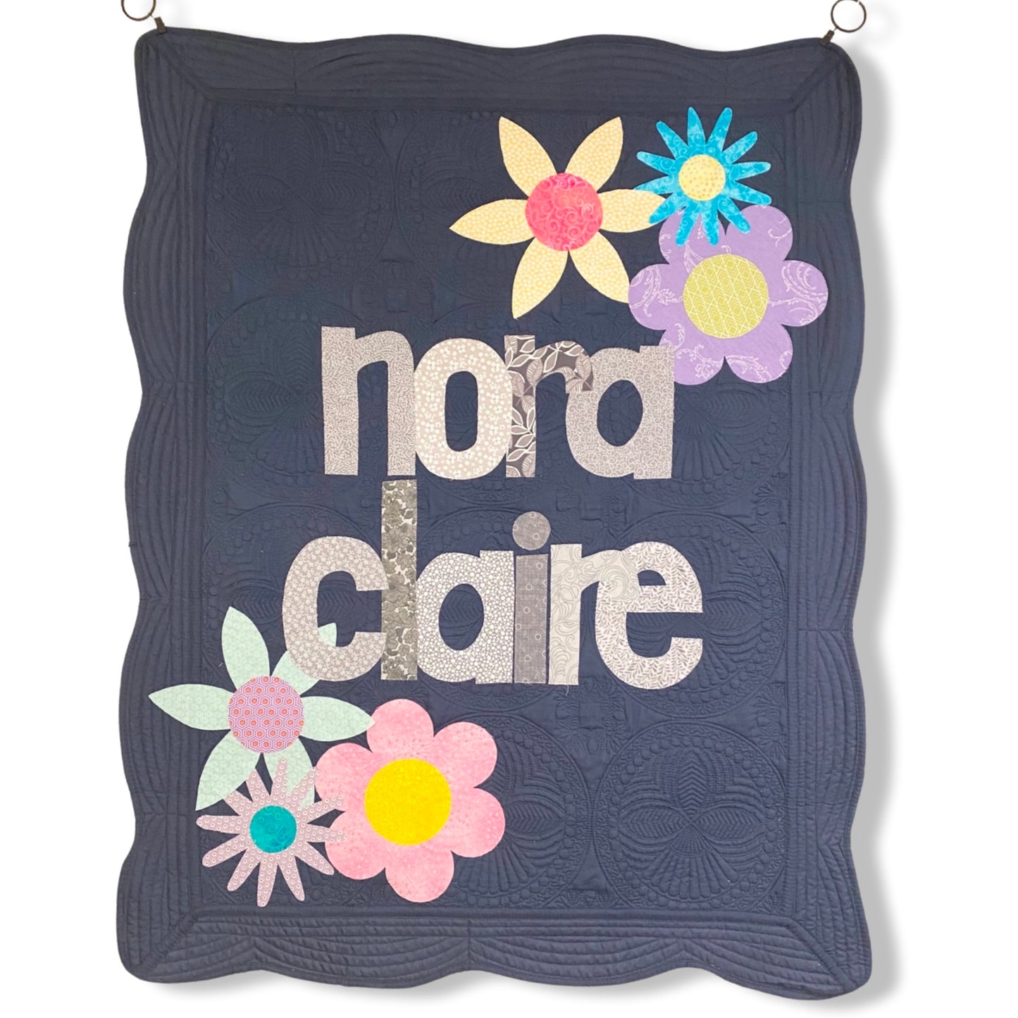 Floral Corners Personalized Baby Quilt