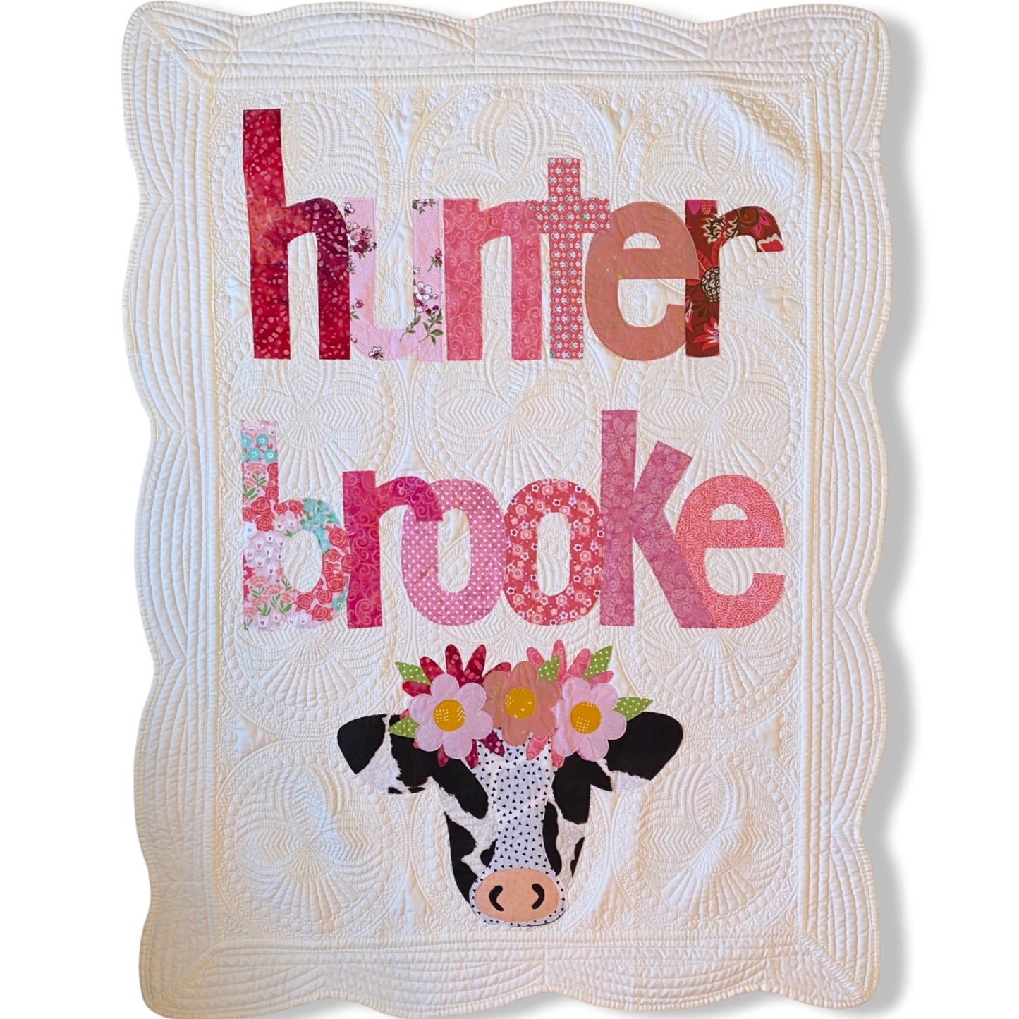 Cow Personalized Baby Quilt