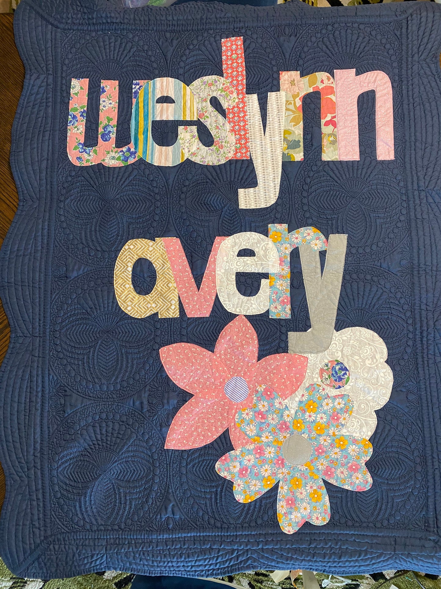 Floral Personalized Baby Quilt
