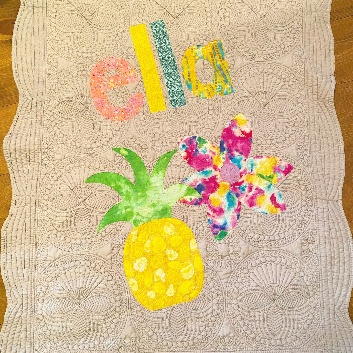Pineapple Personalized Baby Quilt