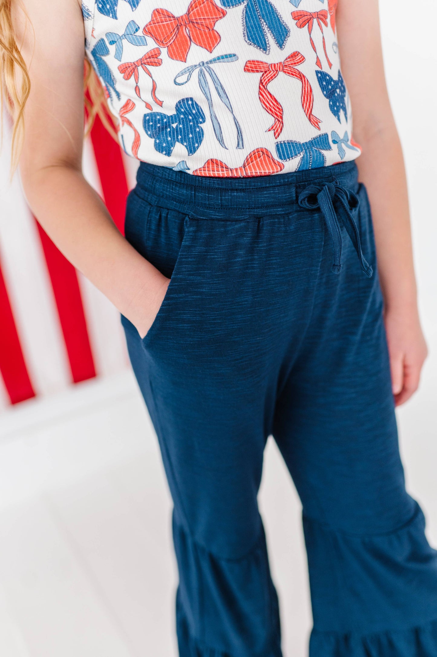Red, White + BOW | Ribbed Tank