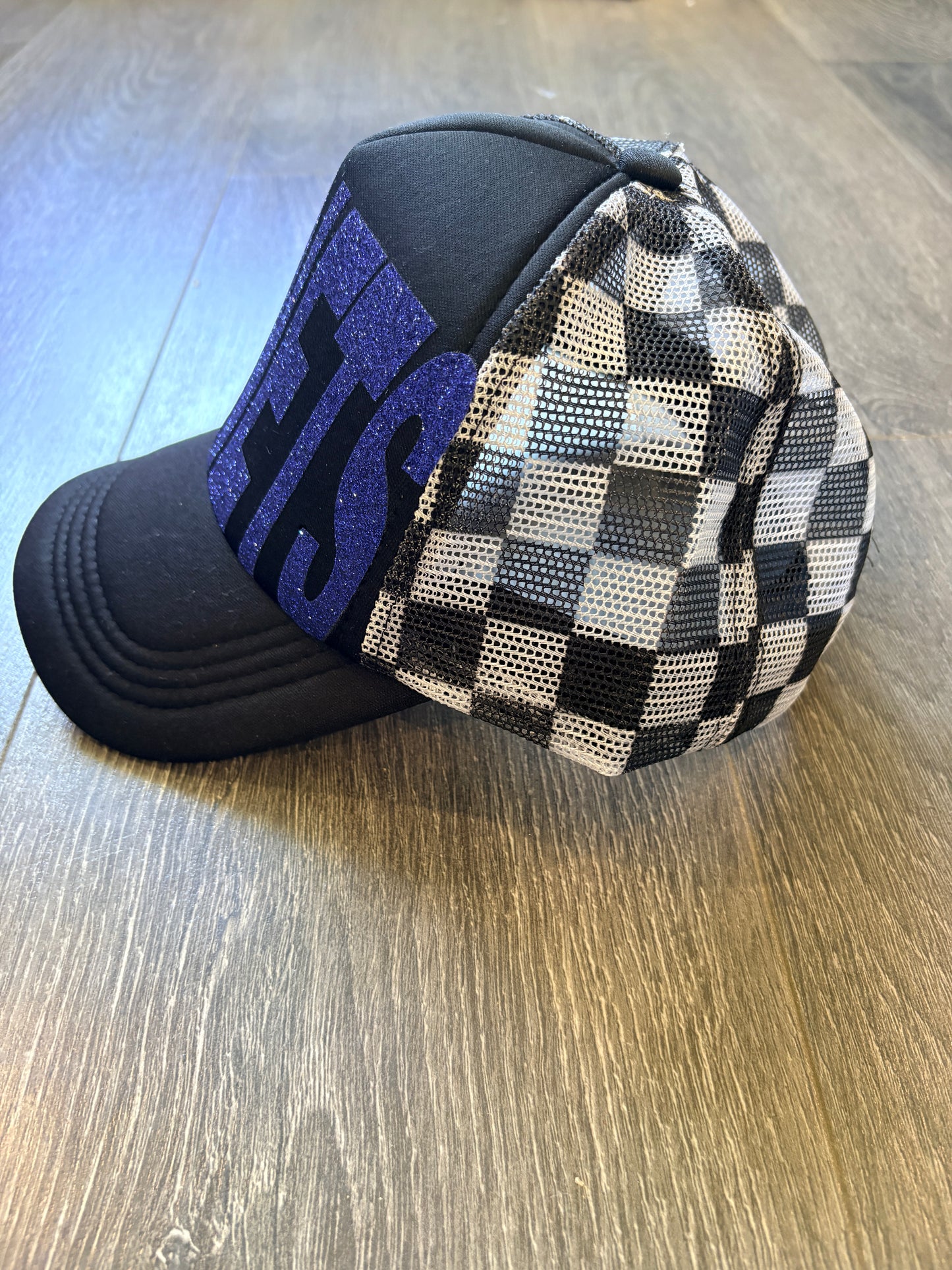 Jr Hornets Black Check Hat