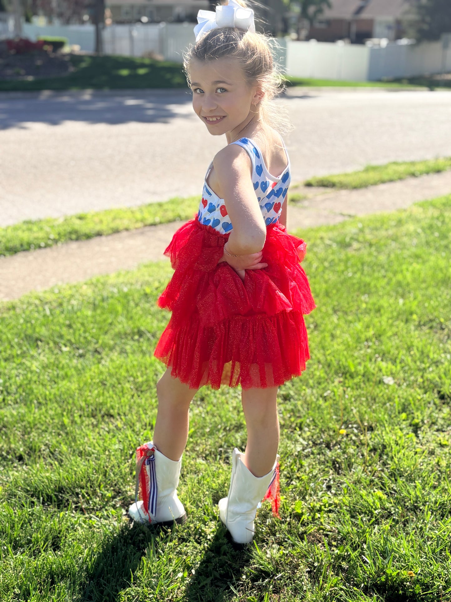 Rhinestone Heart Tulle Dress
