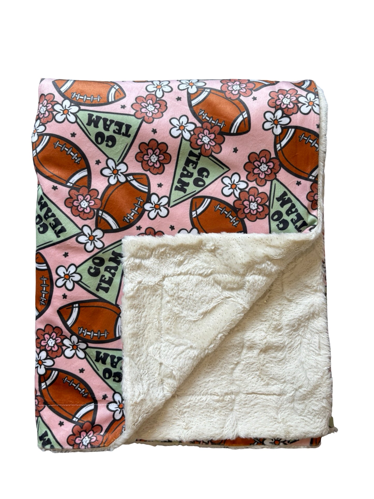 Flowers/Footballs Blanket