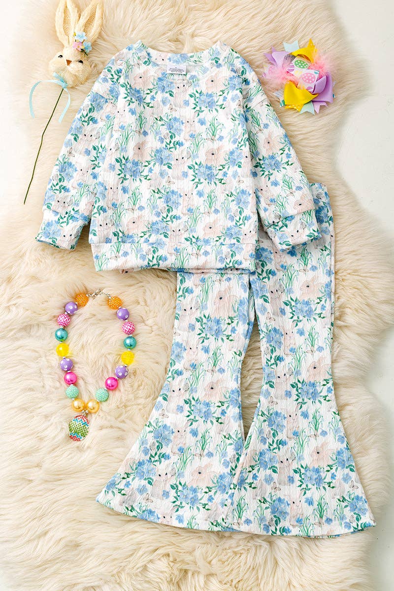 Easter Bunny Printed Girls 2 Piece Set