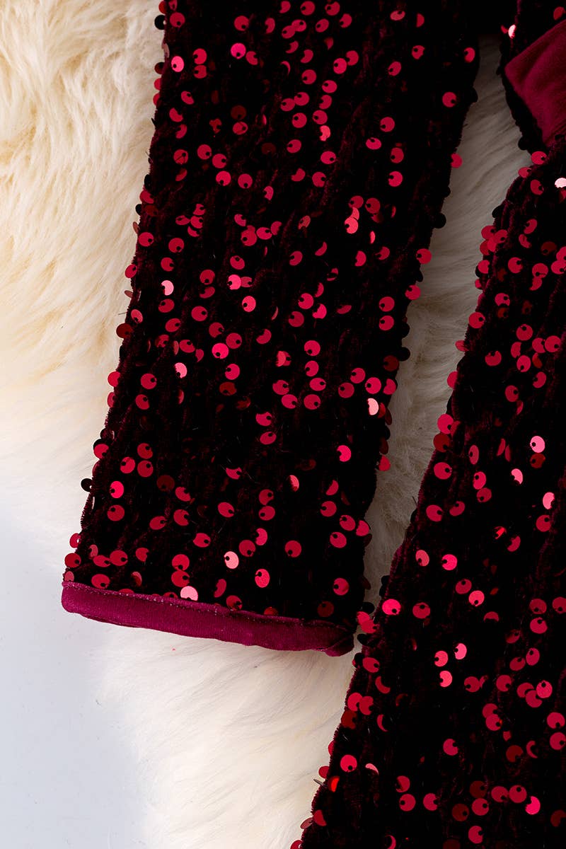 Wine Sequin Dress