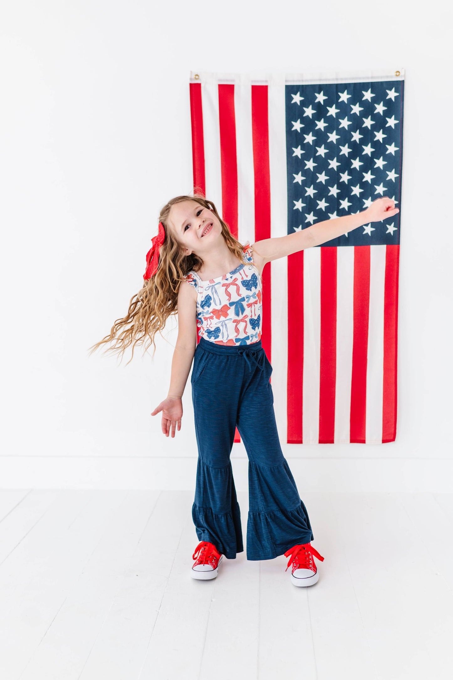 Red, White + BOW | Ribbed Tank
