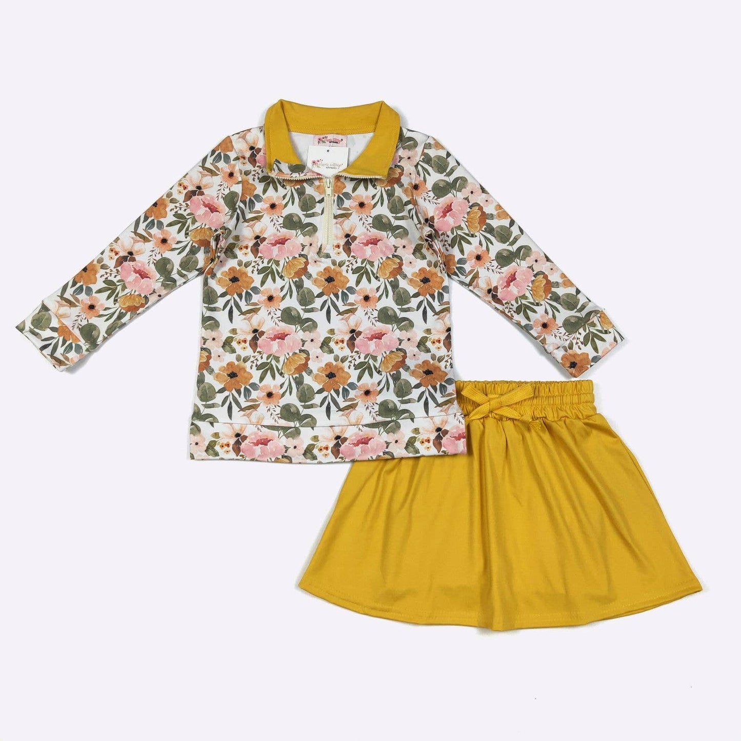 Wispy Mustard Girls Skort Set
