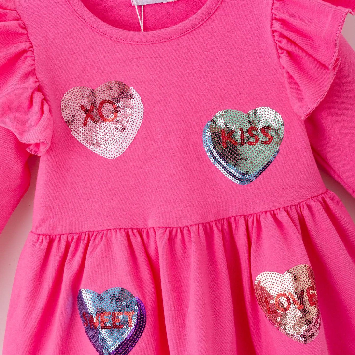 Conversation Heart Sequin Girls Dress