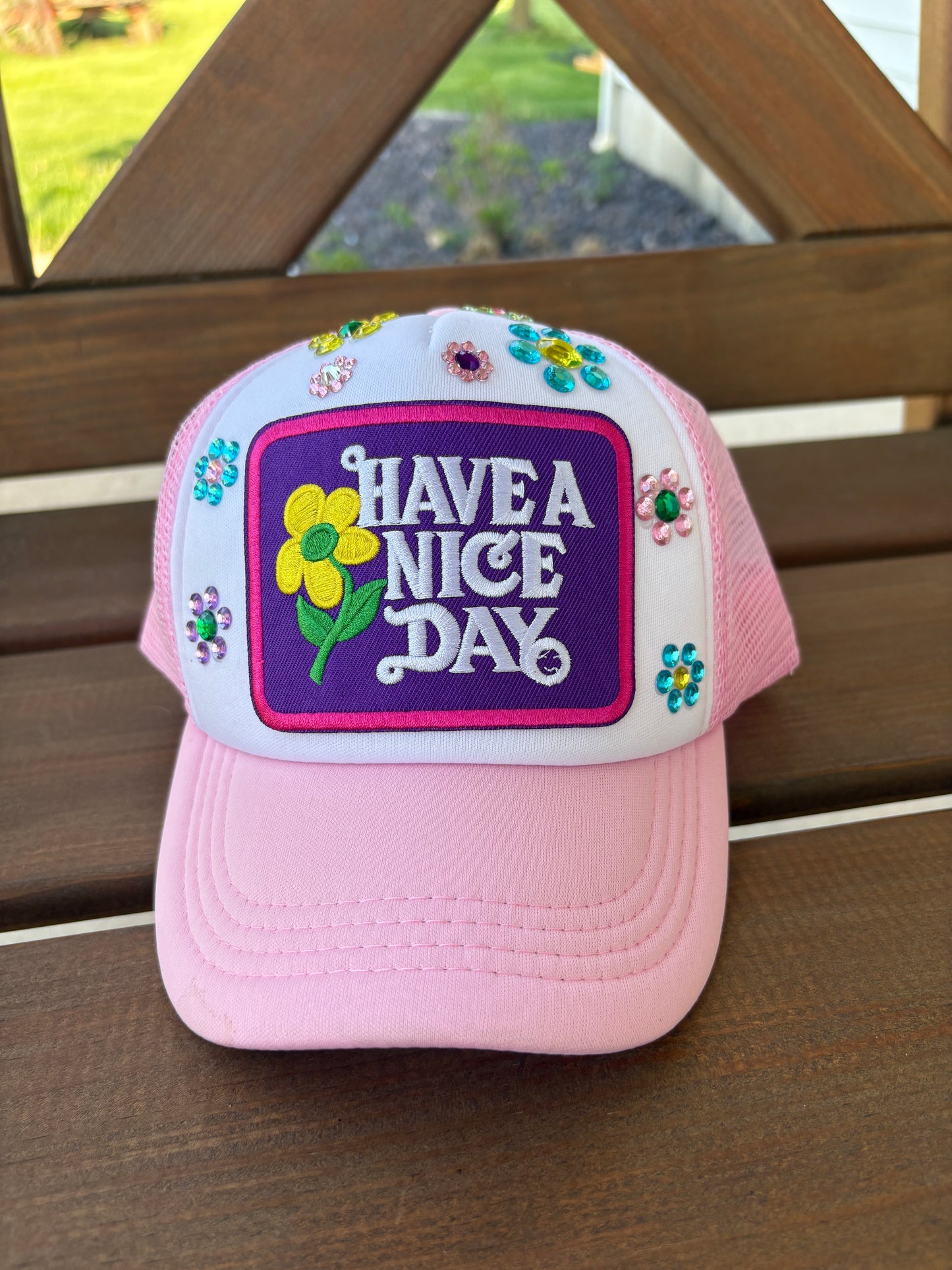 Have a Nice Day Trucker Hat (purple)