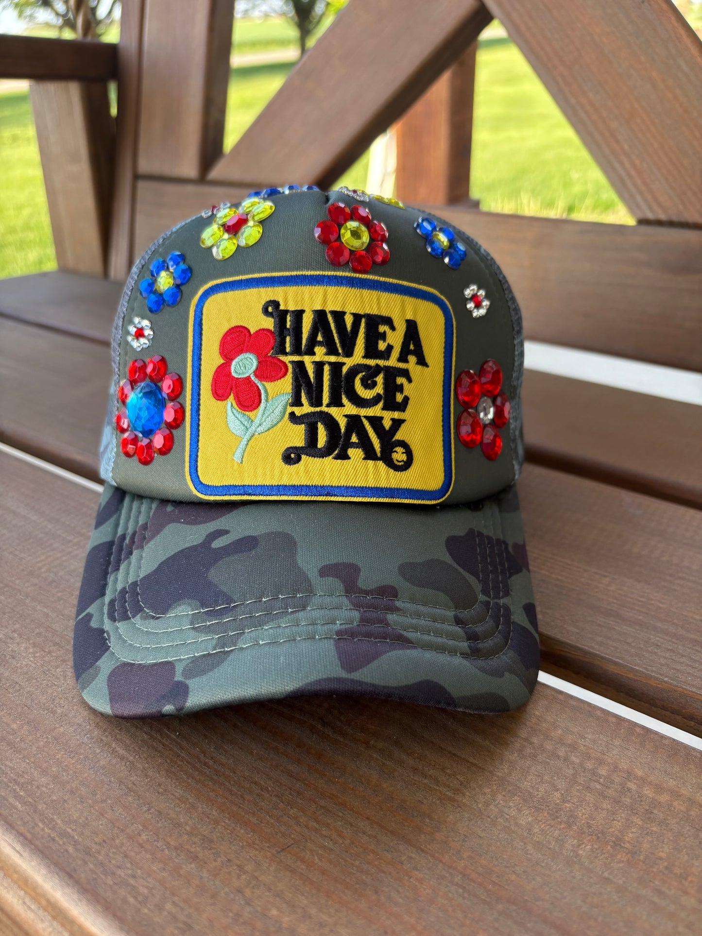 Have a Nice Day Trucker Hat (camo)
