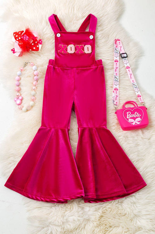 XOXO Fuchsia Velvety Romper