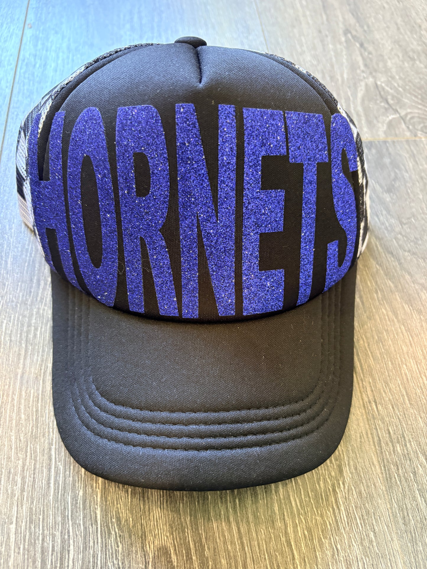 Jr Hornets Black Check Hat