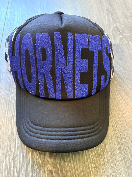 Jr Hornets Black Check Hat