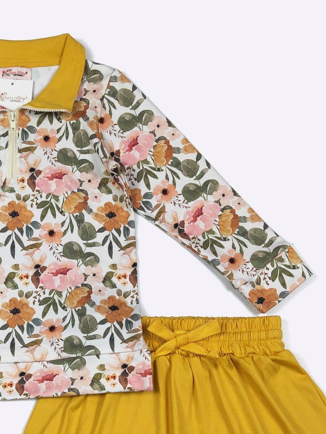 Wispy Mustard Girls Skort Set