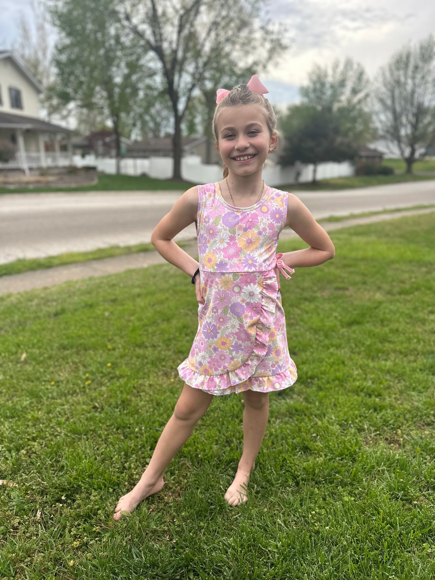Floral with Ruffle Athletic Dress