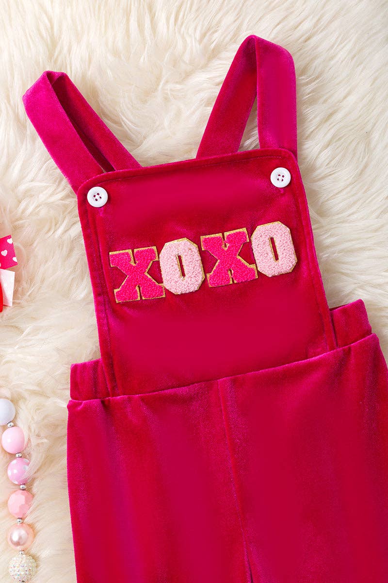 XOXO Fuchsia Velvety Romper