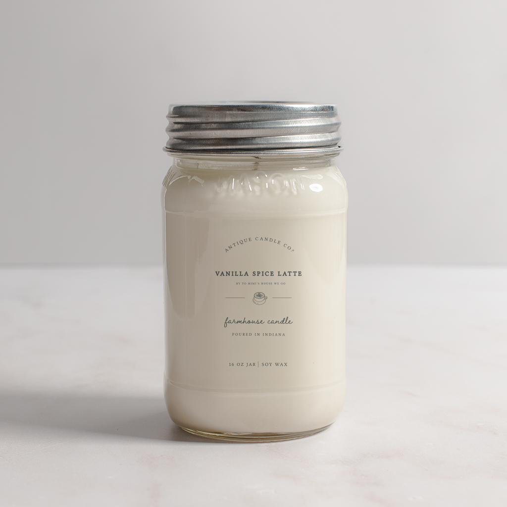 Vanilla Spice Latte - Soy Wax Mason Jar Candle