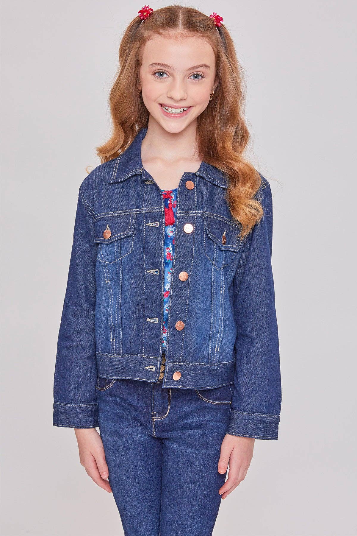 Girls Basic Oversized Denim Jacket