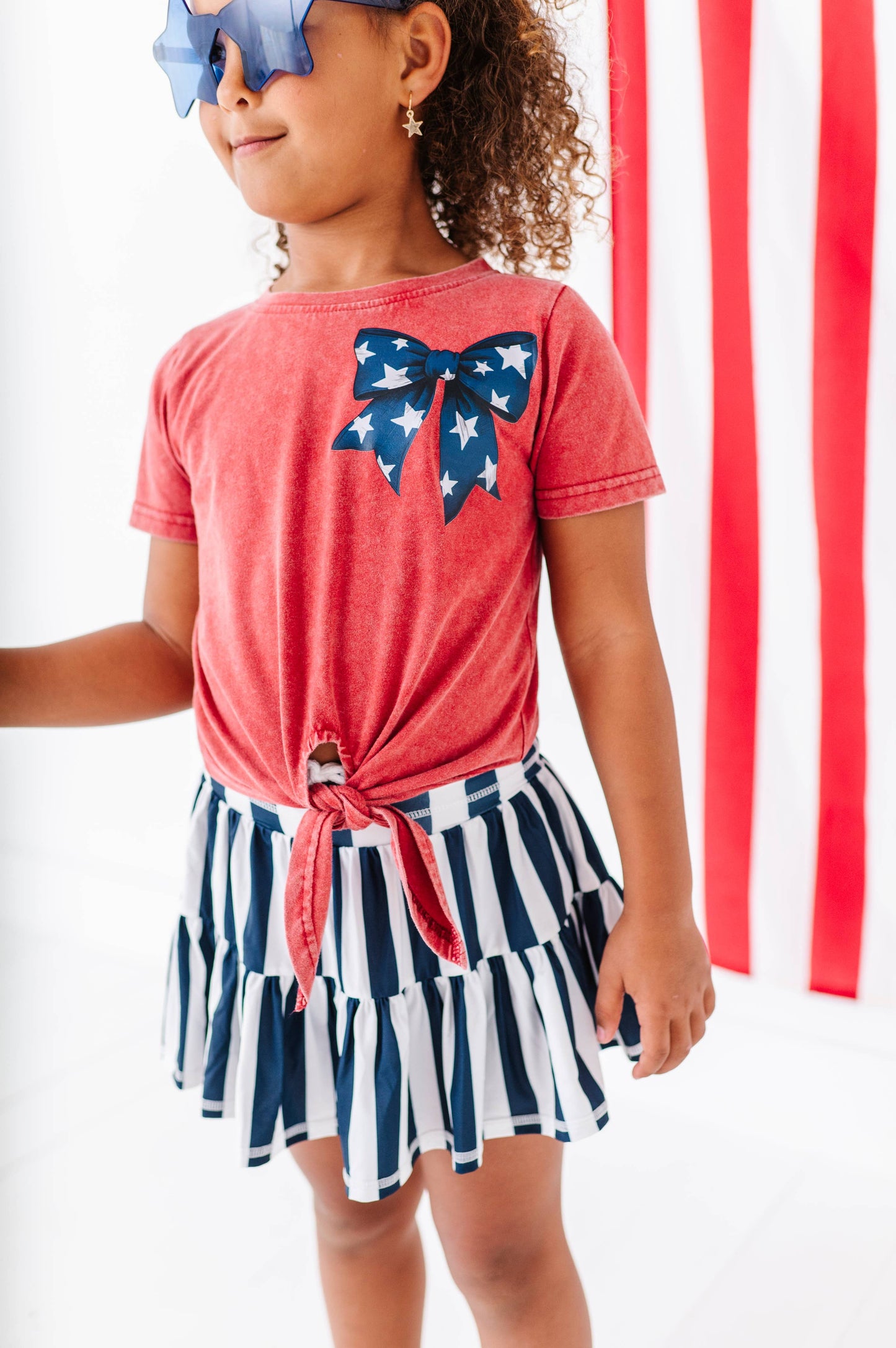 Navy Stripe Skort