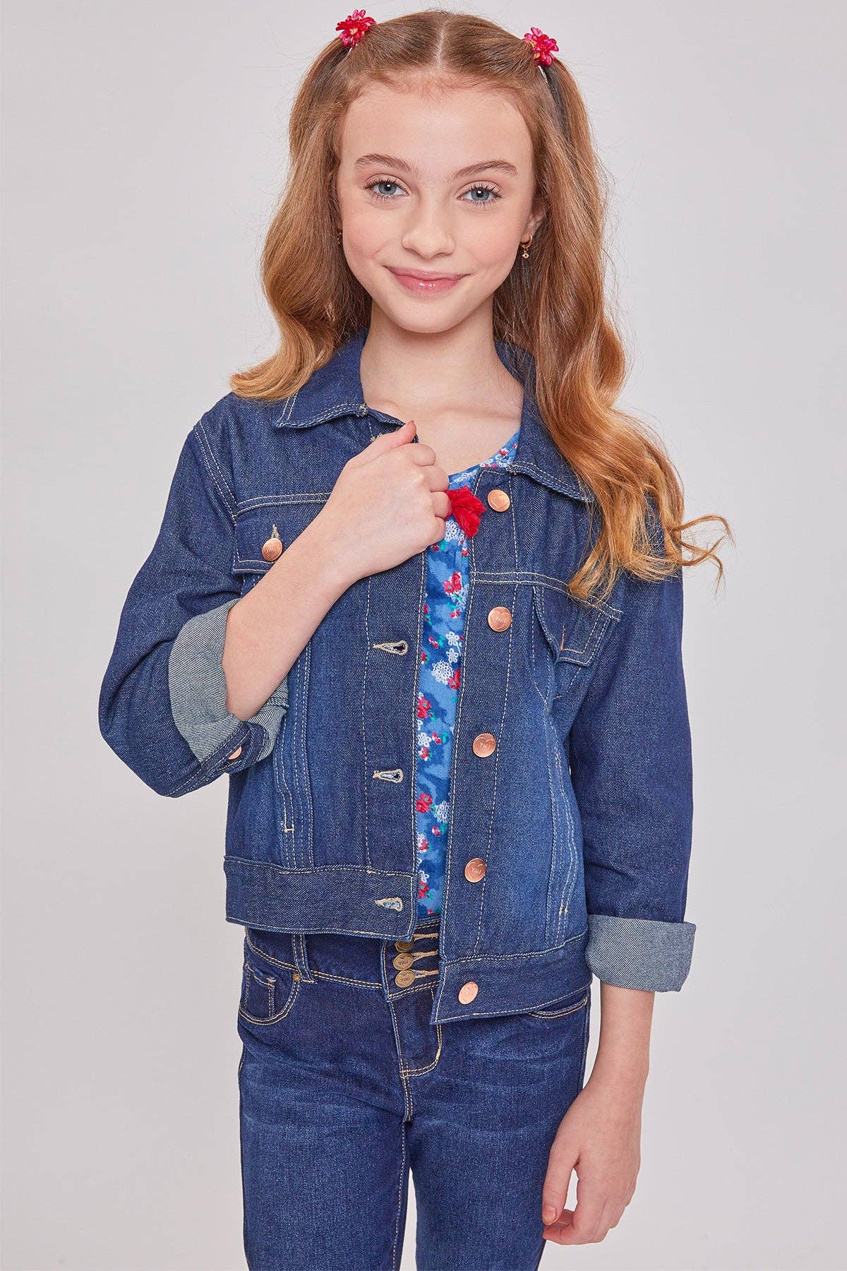 Girls Basic Oversized Denim Jacket