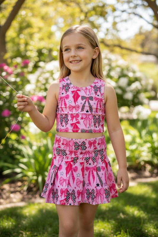 Two Piece Bow Active Wear Set