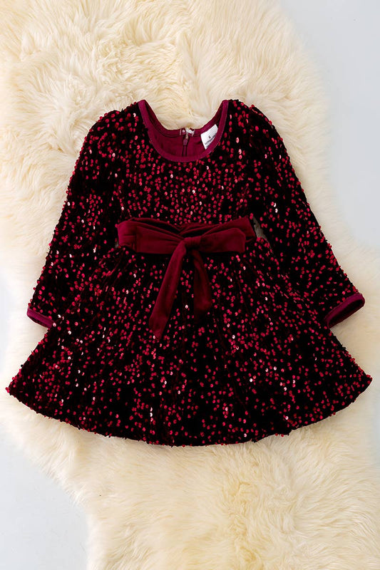 Wine Sequin Dress