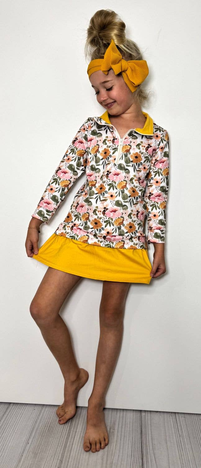 Wispy Mustard Girls Skort Set