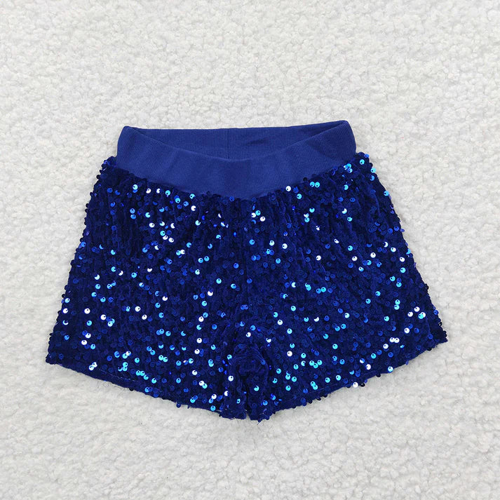 Red and Blue Sequin Shorts