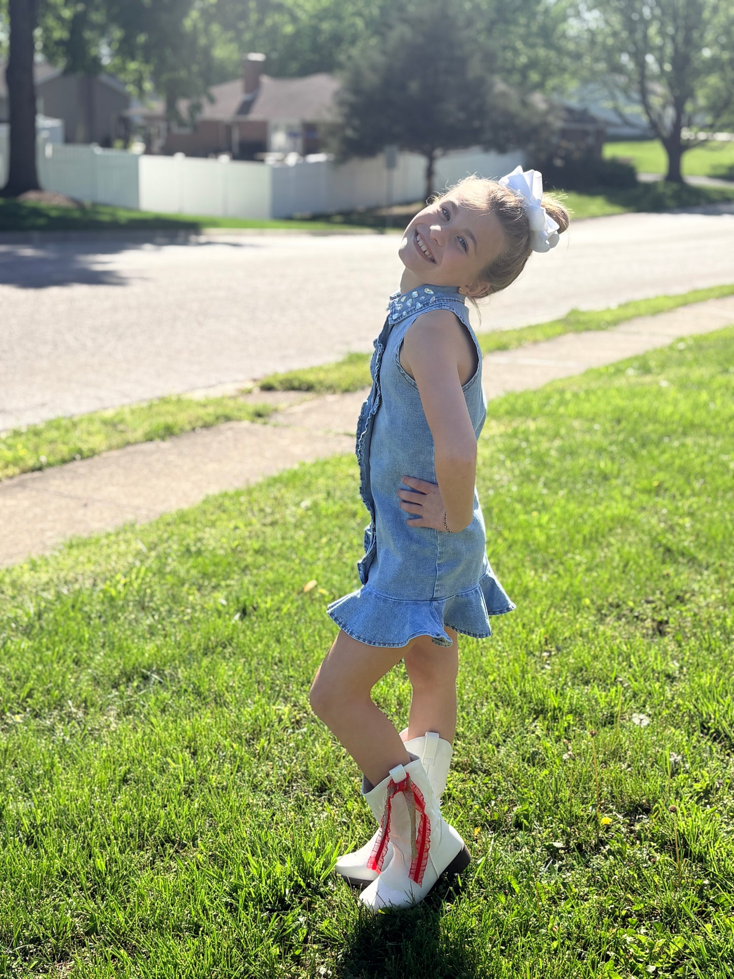Denim Rhinestone Dress