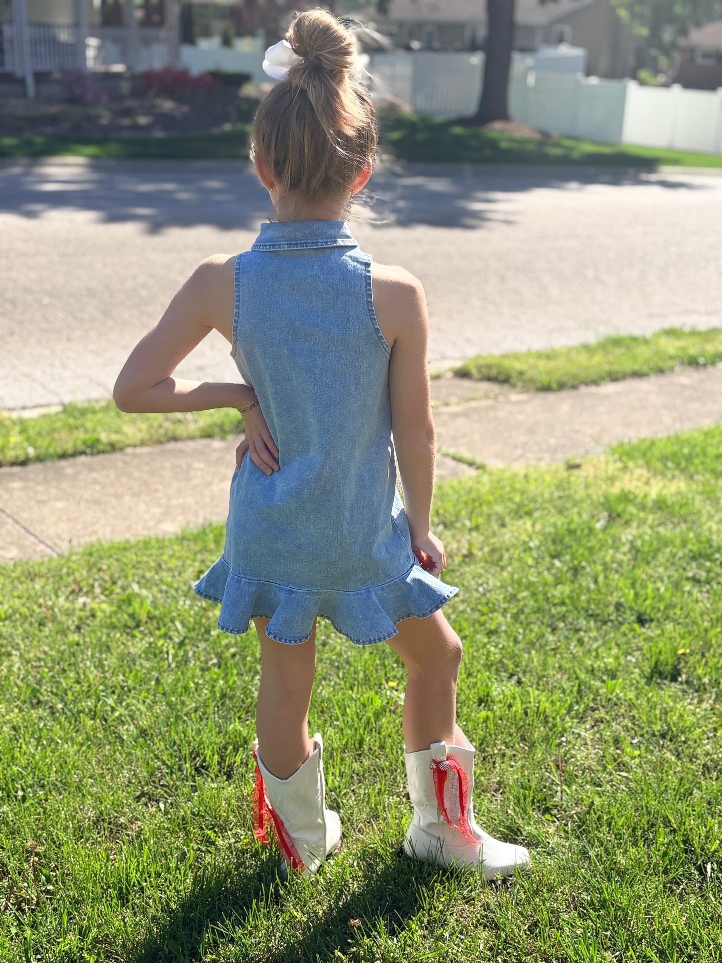Denim Rhinestone Dress