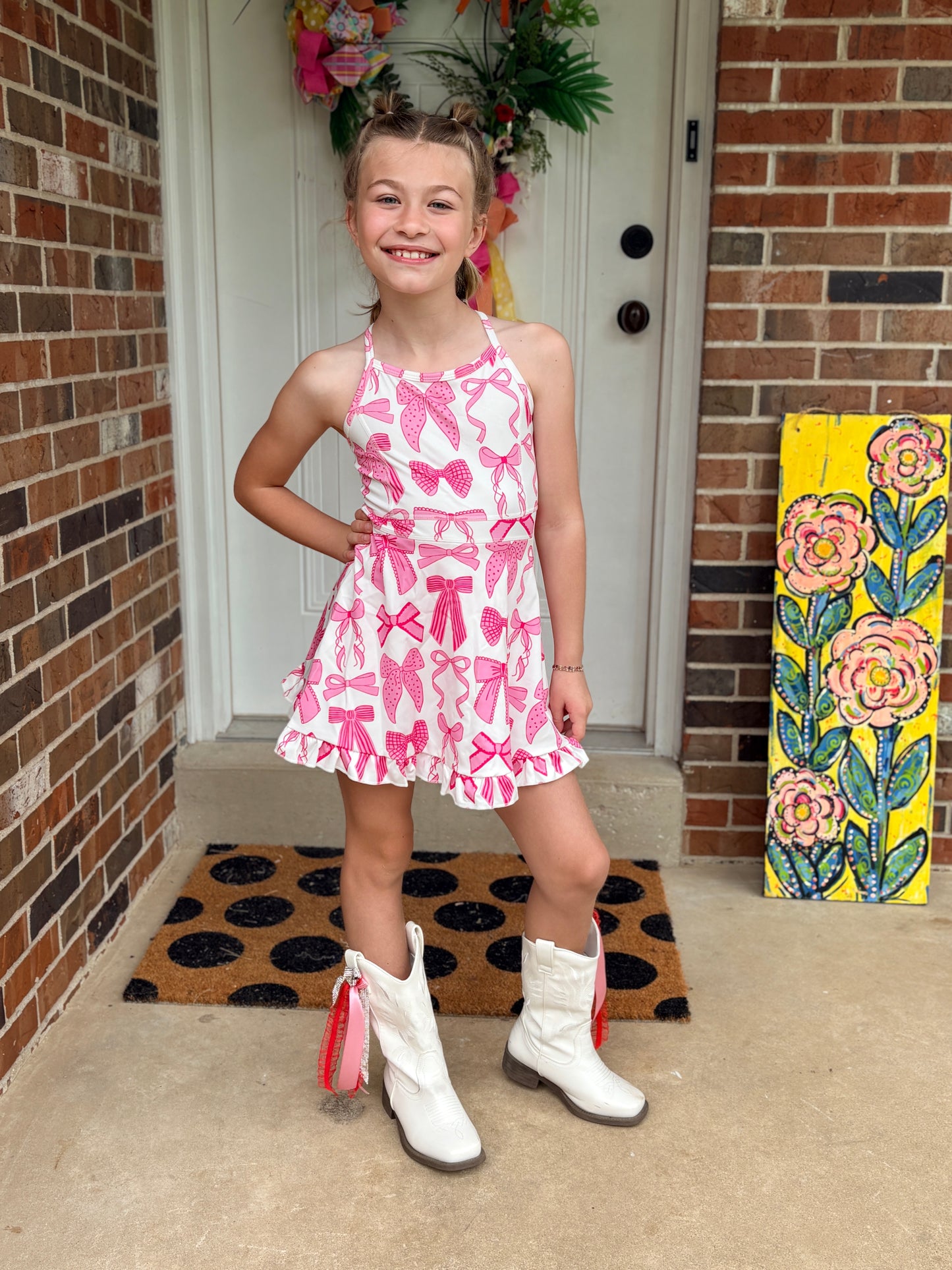 Pink Bow Athletic Dress