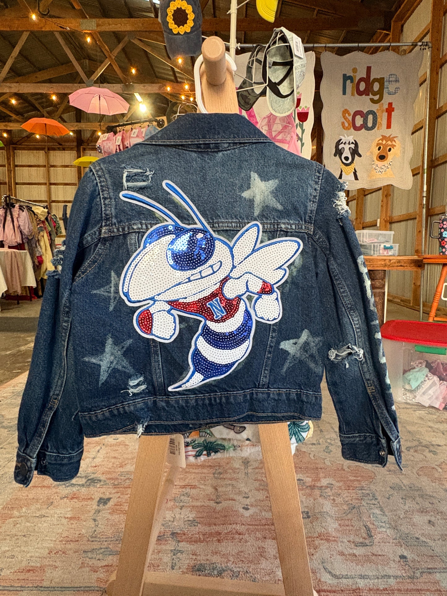 Sequin Hornet Jean Jacket