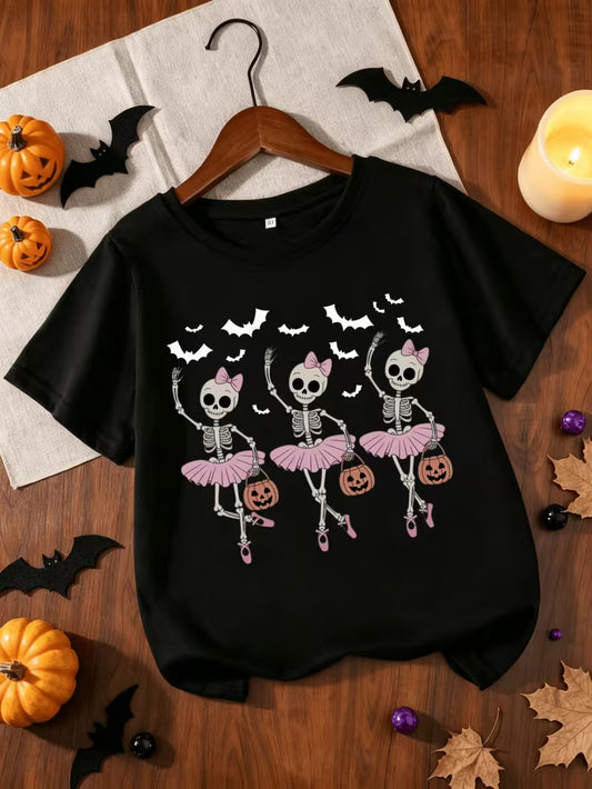 Black Dancing Skeleton Tee
